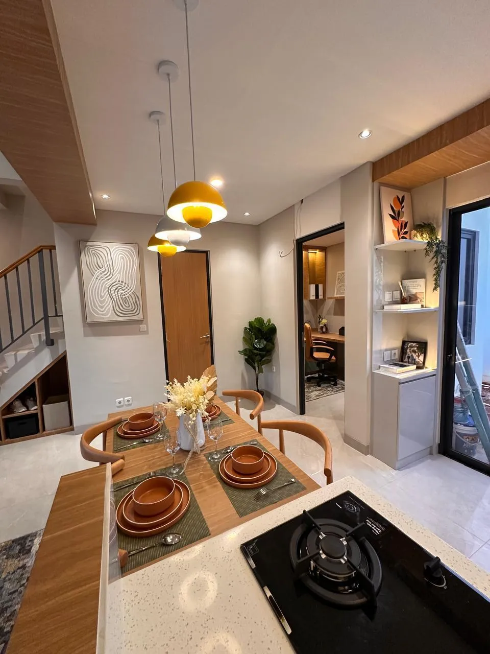 Interior rumah cluster Cherrywoods Bintaro design ruang tamu