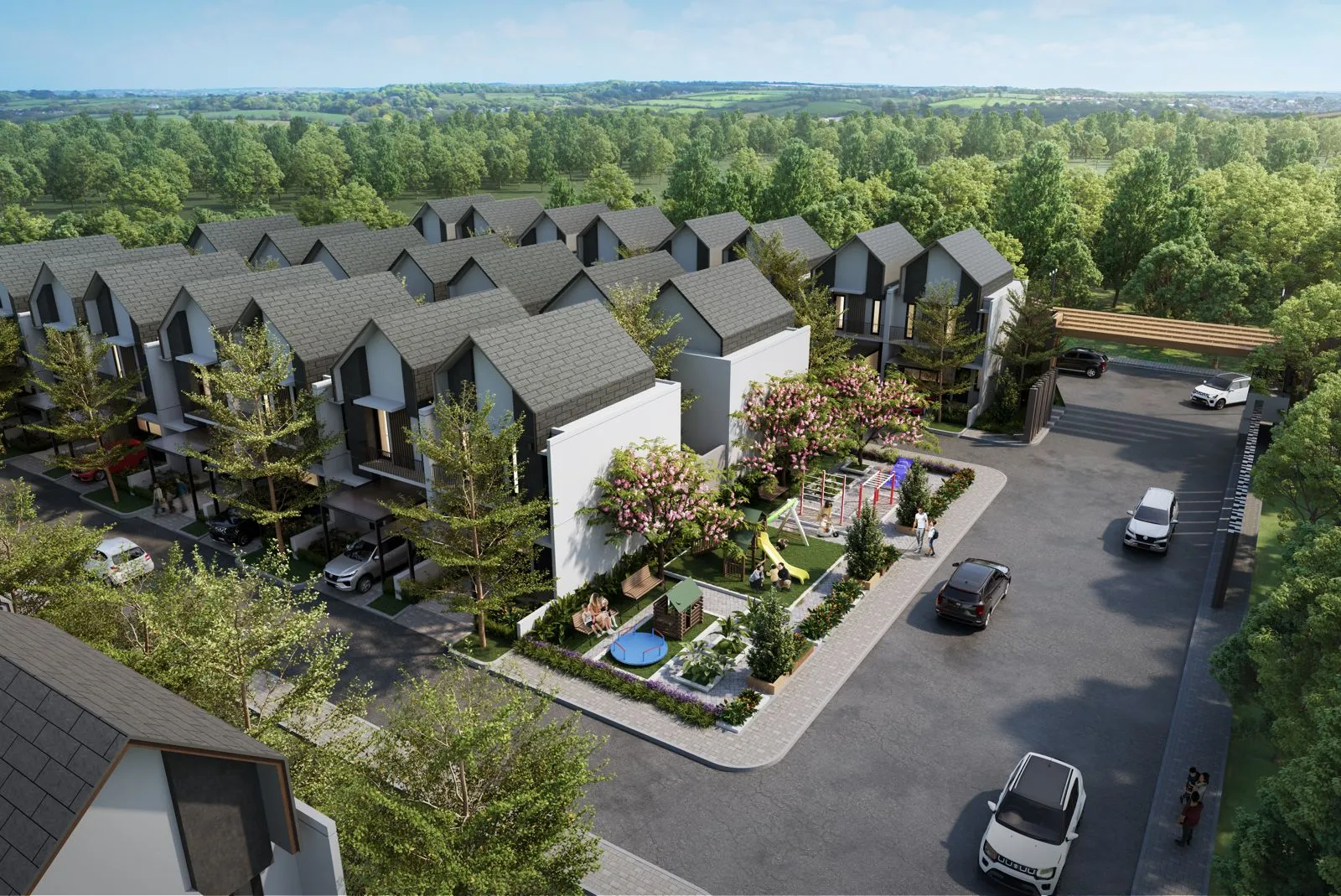 Taman bermain dan area komunal Cherrywoods Bintaro